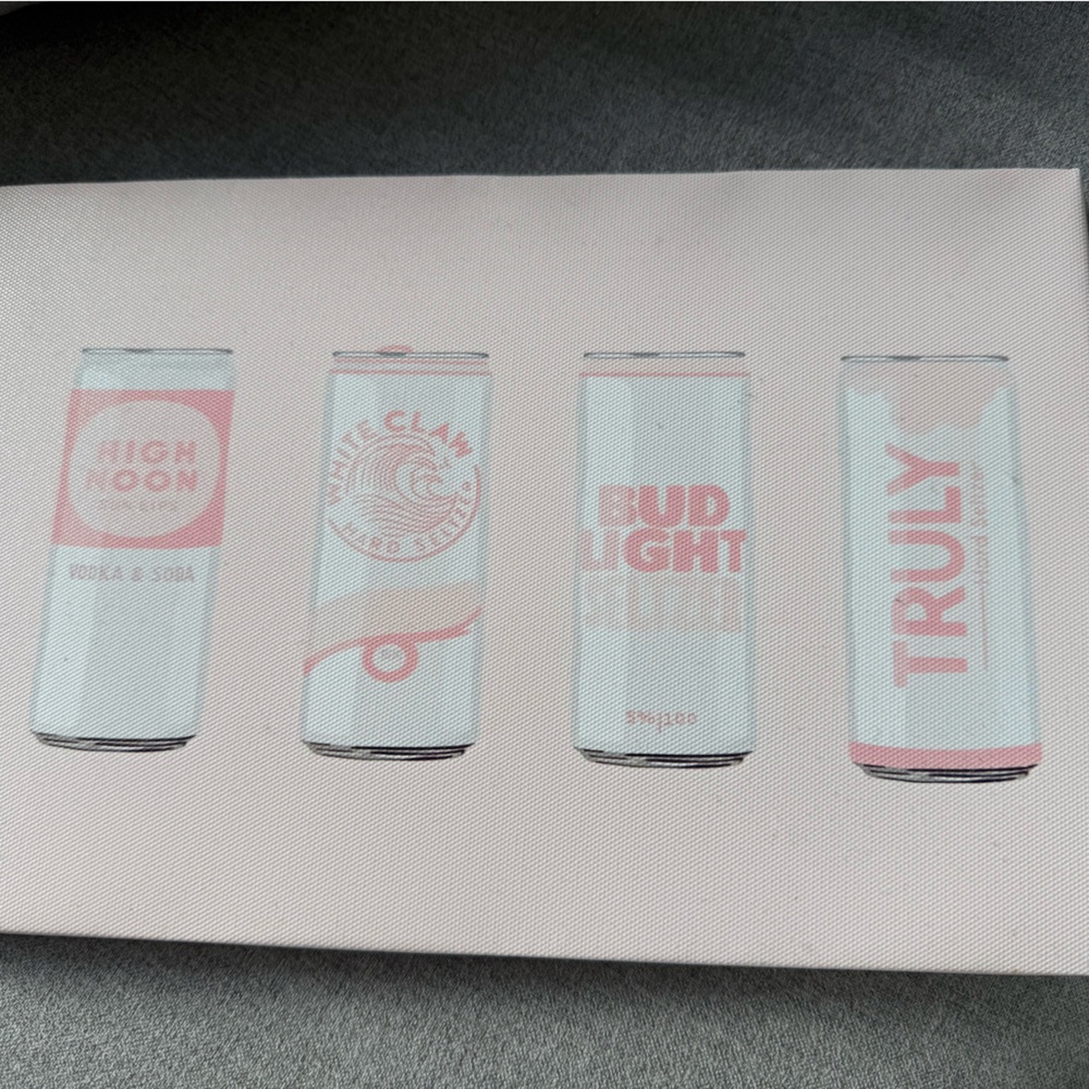 Pink Beverage Can Art Print - Four Cans